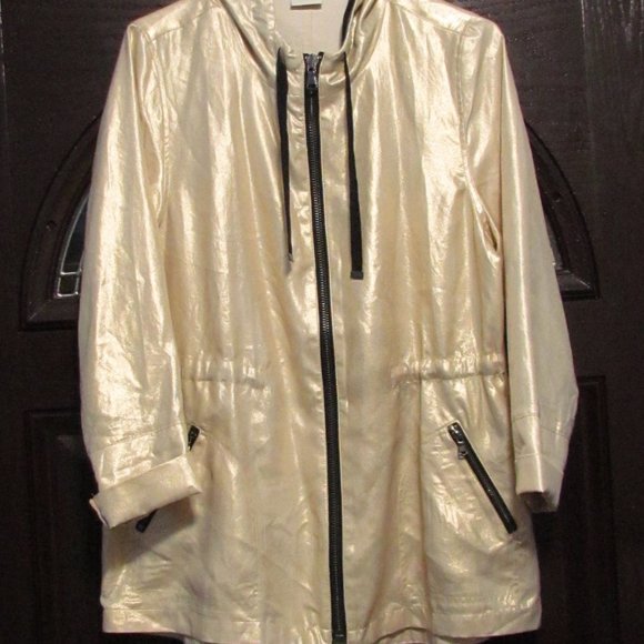 Chico's Jackets & Blazers - Chico's Zenergy Lightweight Gold Shine Anorak Polyester Jacket sz 1 = Med/8 NWT